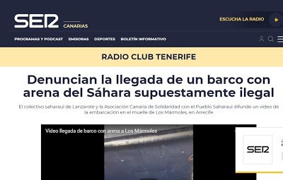 Denuncian la llegada de un barco con arena del Sáhara Occidental — Poemario por un Sahara Libre Denuncian la llegada de un barco con arena del Sáhara Occidental — Poemario por un Sahara Libre