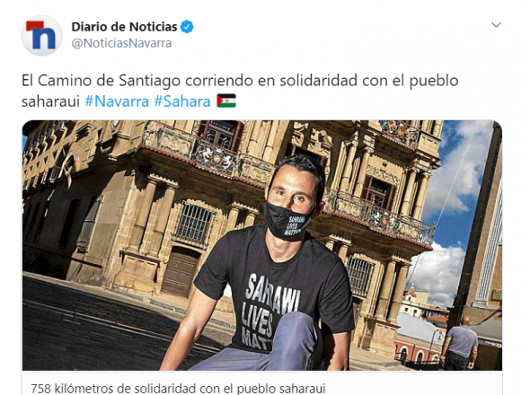 El Camino de Santiago corriendo en solidaridad con el pueblo saharaui #Navarra #Sahara 🇪🇭 – Diario de Noticias de Navarra El Camino de Santiago corriendo en solidaridad con el pueblo saharaui #Navarra #Sahara 🇪🇭 – Diario de Noticias de Navarra