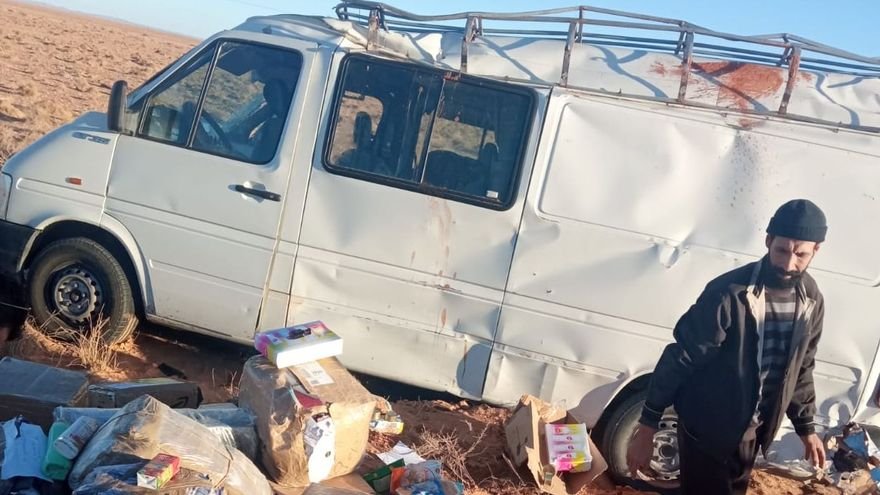 El accidente partió en dos la bicicleta de Rachid.