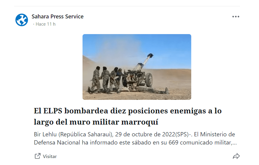 El ELPS bombardea diez posiciones enemigas a lo largo del muro militar marroquí | Sahara Press Service
