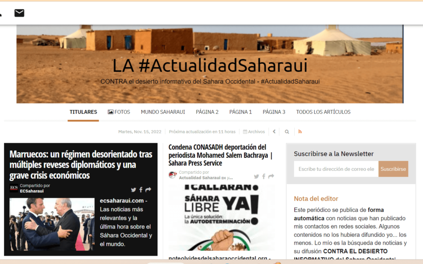 ¡La ACTUALIDAD SAHARAUI! ÚLTIMAS NOTICIAS del Sahara Occidental – 15/11/2022