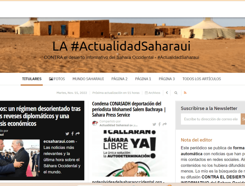 123erfgth ¡La ACTUALIDAD SAHARAUI! ÚLTIMAS NOTICIAS del Sahara Occidental – 15/11/2022