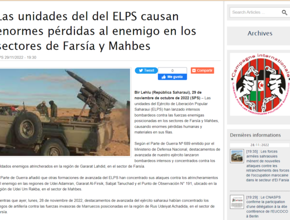 awerfgbhnm GUERRA EN EL SAHARA | Las unidades del ELPS causan enormes pérdidas al enemigo en los sectores de Farsía y Mahbes | Sahara Press Service