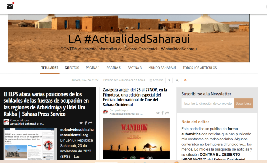¡LA ACTUALIDAD SAHARAUI! Noticias del SAHARA OCCIDENTAL – 24/11/2022