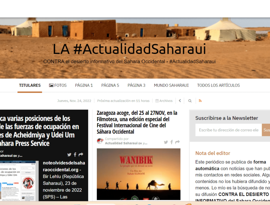 serftghnjkoln ¡LA ACTUALIDAD SAHARAUI! Noticias del SAHARA OCCIDENTAL – 24/11/2022