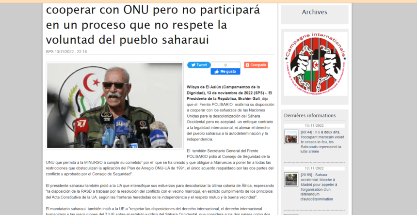 El Frente POLISARIO dispuesto a cooperar con ONU pero no participará en un proceso que no respete la voluntad del pueblo saharaui | Sahara Press Service