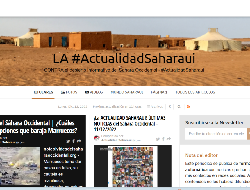 ¡LA ACTUALIDAD SAHARAUI! Noticias del SAHARA OCCIDENTAL – 12/12/2022