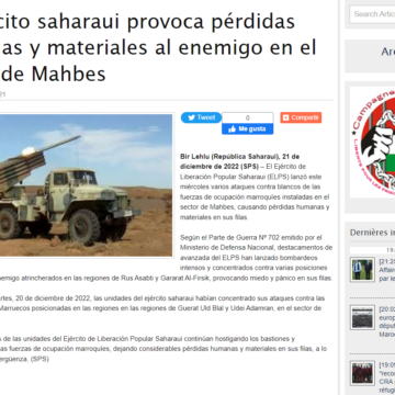 sedrfgvbn El ejército saharaui provoca pérdidas humanas y materiales al enemigo en el sector de Mahbes | Sahara Press Service