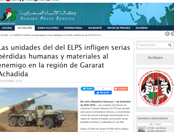 serftgh GUERRA EN EL SAHARA | Las unidades del del ELPS infligen serias pérdidas humanas y materiales al enemigo en la región de Gararat Achadida | Sahara Press Service