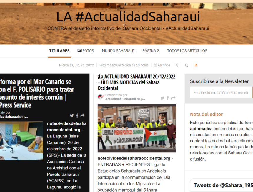 ¡LA ACTUALIDAD SAHARAUI! – 21/12/2022 – SAHARA OCCIDENTAL