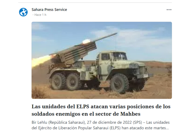 xsa Las unidades del ELPS atacan varias posiciones de los soldados enemigos en el sector de Mahbes | Sahara Press Service