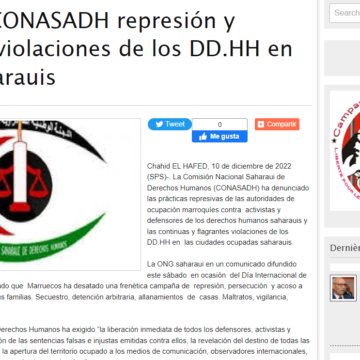 Denuncia CONASADH represión y flagrantes violaciones de los DD.HH en ZZ.OO saharauis | Sahara Press Service