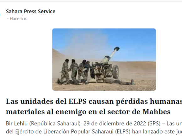 zzsedcftyhj Las unidades del ELPS causan pérdidas humanas y materiales al enemigo en el sector de Mahbes | Sahara Press Service