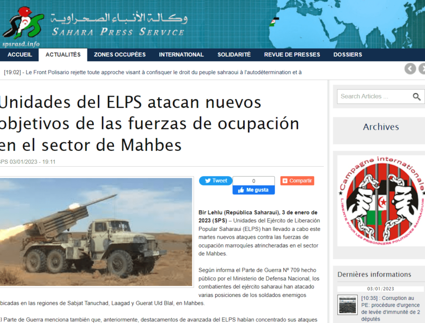 aqwsdes Unidades del ELPS atacan nuevos objetivos de las fuerzas de ocupación en el sector de Mahbes | Sahara Press Service