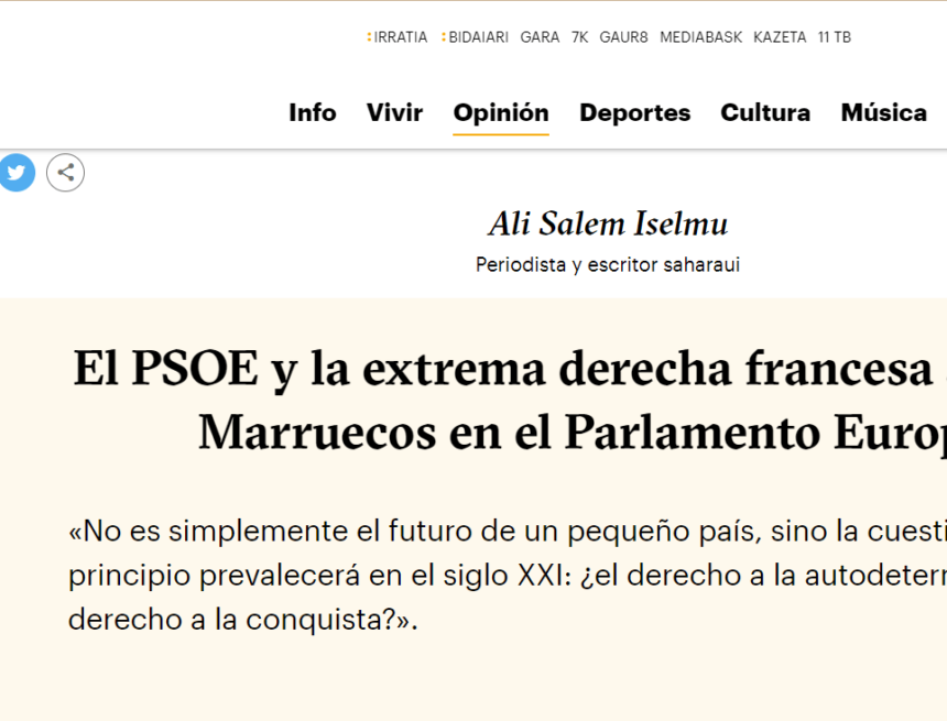 naiz: Iritzia | Opinión – El PSOE y la extrema derecha francesa apoyan a Marruecos en el Parlamento Europeo