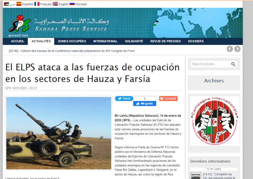 GUERRA EN EL SAHARA | El ELPS ataca a las fuerzas de ocupación en los sectores de Hauza y Farsía | Sahara Press Service