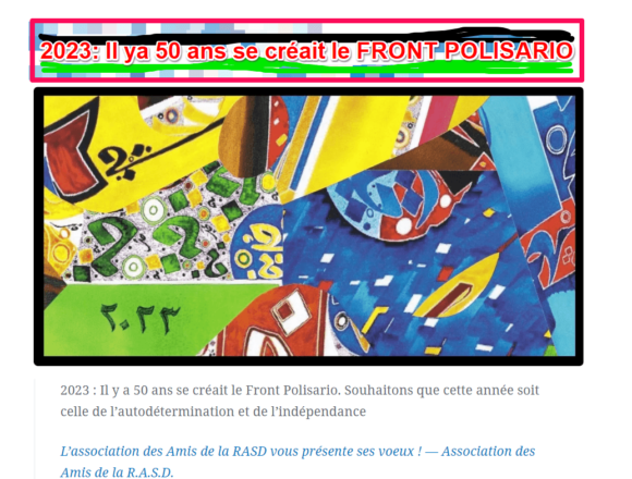 ¡LA ACTUALIDAD SAHARAUI! – 11/1/2023 – ÚLTIMAS NOTICIAS del Sahara Occidental