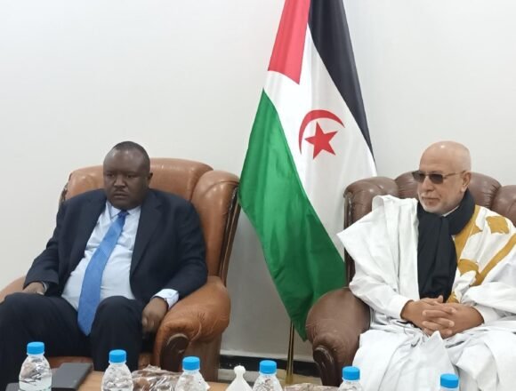 El presidente del Consejo Nacional Saharaui (Parlamento), Hamma Salama, se reúne con el Presidente del Parlamento Panafricano