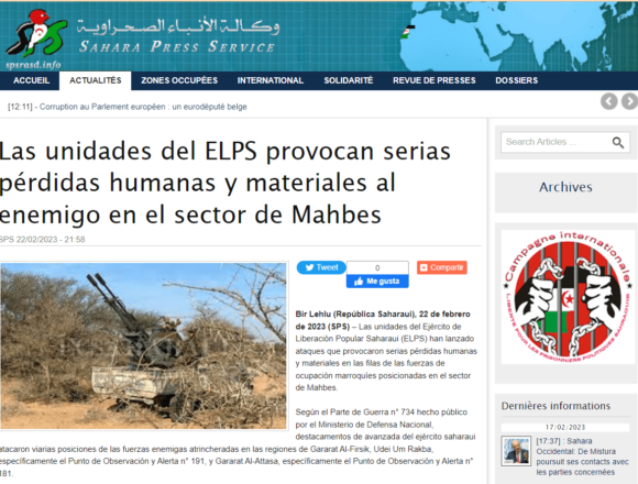 asderftgh Las unidades del ELPS provocan serias pérdidas humanas y materiales al enemigo en el sector de Mahbes | Sahara Press Service
