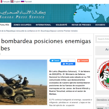 aswedrfgbnjuhygtf El ELPS bombardea posiciones enemigas en Mahbes | Sahara Press Service