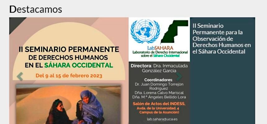 El II Seminario permanente de Derechos Humanos en el Sáhara Occidental se celebrará en el Campus de Jerez – Portal UCA