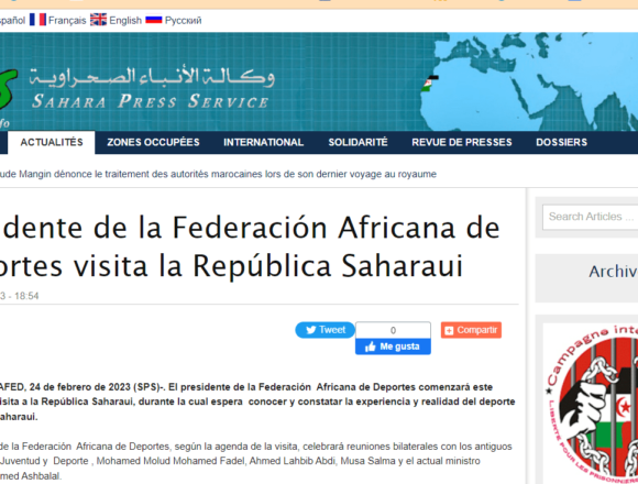Presidente de la Federación Africana de Deportes visita la República Saharaui | Sahara Press Service