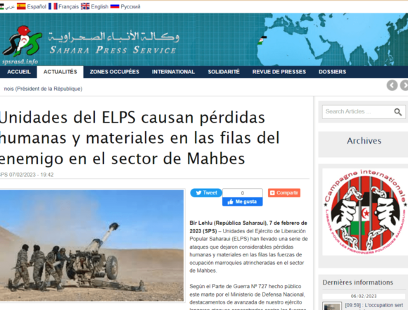 Unidades del ELPS causan pérdidas humanas y materiales en las filas del enemigo en el sector de Mahbes | Sahara Press Service