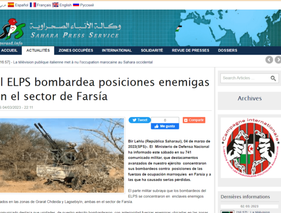edrftghjk El ELPS bombardea posiciones enemigas en el sector de Farsía | Sahara Press Service