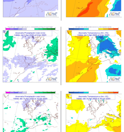 Predicción para las próximas tres semanas (del 27 de marzo al 16 de abril). Aemetblog