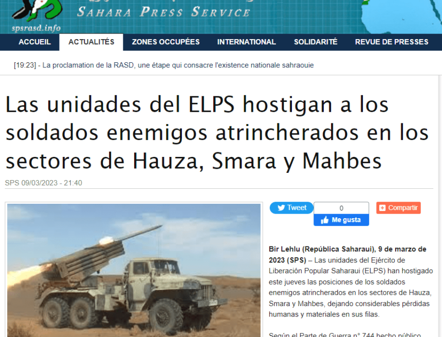 Las unidades del ELPS hostigan a los soldados enemigos atrincherados en los sectores de Hauza, Smara y Mahbes | Sahara Press Service