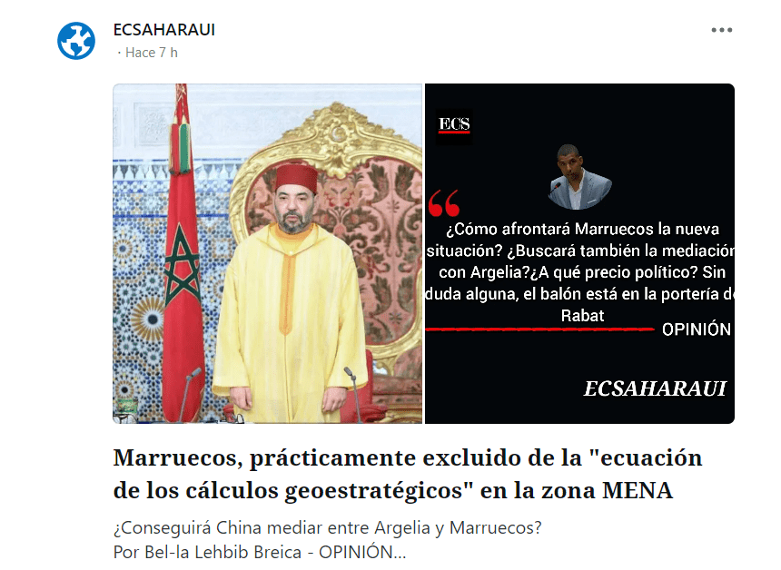 Marruecos, prácticamente excluido de la «ecuación de los cálculos geoestratégicos» en la zona MENA | Por Bel-la Lehbib Breica – OPINIÓN 
