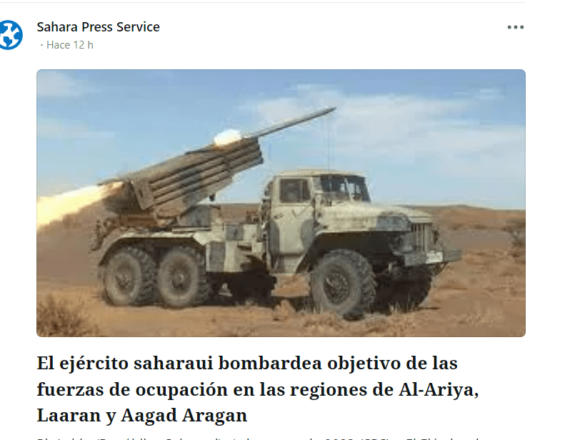 swertghjmkiuygtfd El ejército saharaui bombardea objetivo de las fuerzas de ocupación en las regiones de Al-Ariya, Laaran y Aagad Aragan | Sahara Press Service
