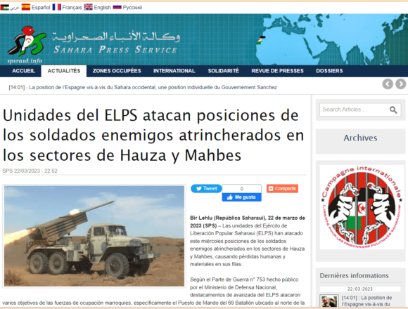 Unidades del ELPS atacan posiciones de los soldados enemigos atrincherados en los sectores de Hauza y Mahbes | Sahara Press Service