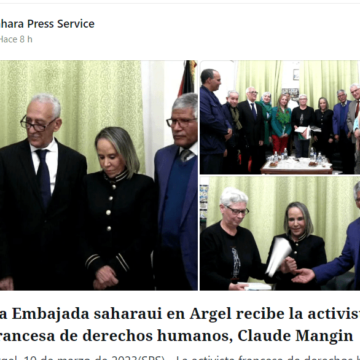 La Embajada saharaui en Argel recibe la activista francesa de derechos humanos, Claude Mangin | Sahara Press Service