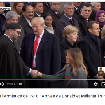 Centenaire de l’Armistice de 1918 : Arrivée de Donald et Mélania Trump à l’Arc de Triomphe