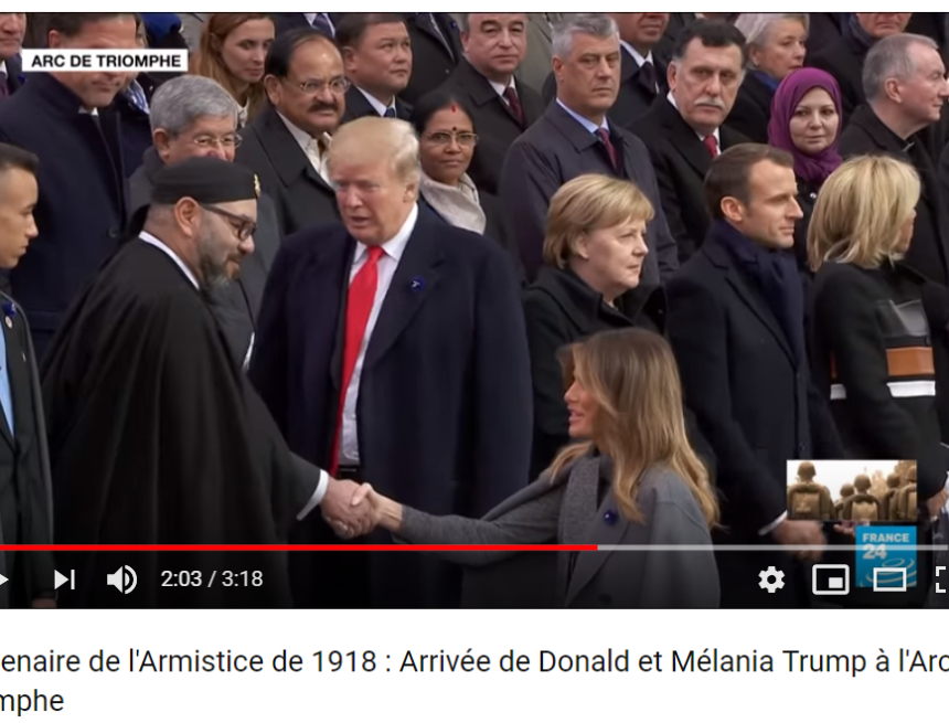 Centenaire de l’Armistice de 1918 : Arrivée de Donald et Mélania Trump à l’Arc de Triomphe