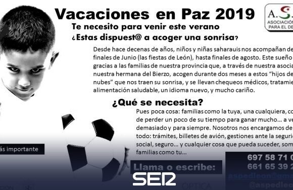 1554895720_229373_1554896382_rrss_normal ASPED-León prevé acoger una treintena de niños saharauis este verano | Radio León | Cadena SER