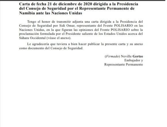 La ONU tramita como «documento oficial» la última carta del Frente Polisario enviada a la presidencia del Consejo de Seguridad