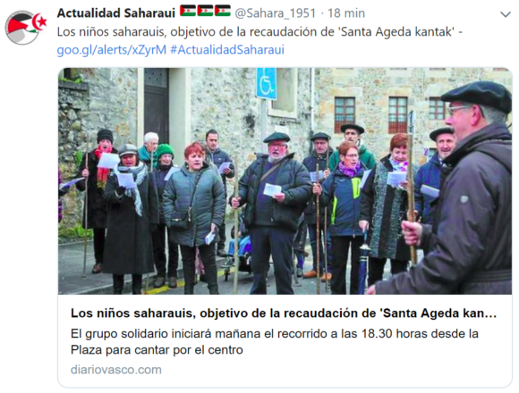 Los niños saharauis, objetivo de la recaudación de ‘Santa Ageda kantak’ – diariovasco