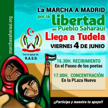 NAVARRA #MarchaSaharaui – Marcha en Tudela por la Libertad del Pueblo Saharaui – PLAZA NUEVA 