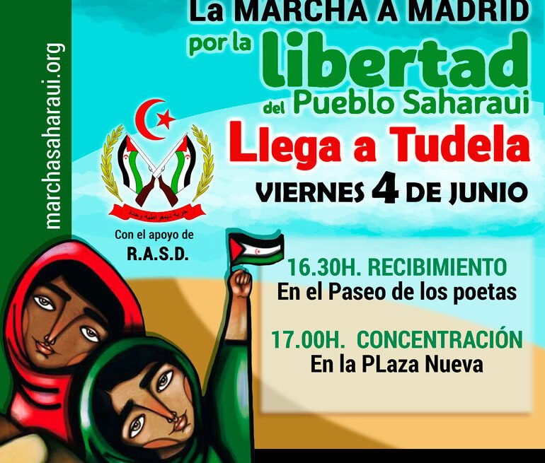 NAVARRA #MarchaSaharaui – Marcha en Tudela por la Libertad del Pueblo Saharaui – PLAZA NUEVA 