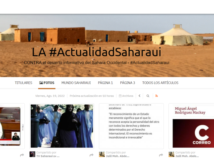 ¡LA ACTUALIDAD SAHARAUI! Las noticias del 19 de agosto de 2022