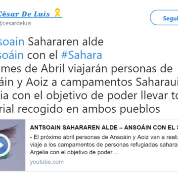 (Vídeo) #Antsoain Sahararen alde – #Ansoáin con el #Sahara  : Actividades del mes de abril solidarias con el pueblo saharaui