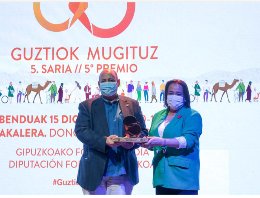 3456ytrtgh La Delegación Saharaui en Euskadi, galardonada con el V Premio Guztiok Mugituz – Artikulua – Gipuzkoa ETORKIZUNA ORAIN