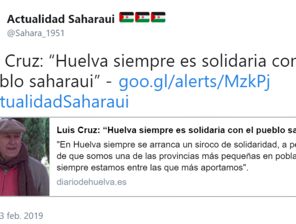 Luis Cruz: «Huelva siempre es solidaria con el pueblo saharaui» – Diario de Huelva