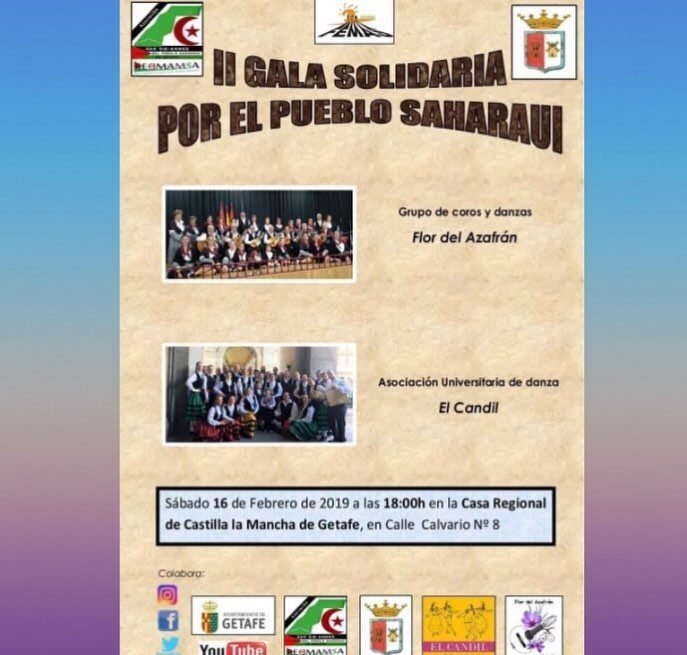 Sábado 16 de febrero. Gala solidaria por el Pueblo Saharaui en Getafe. Coro y Da… – FEMAS Madrid con el Sáhara