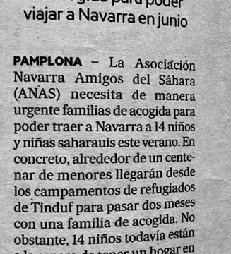 61118183_10217274159359186_3076651899244511232_n ANAS necesita familias de acogida para 14 niños saharauis . Noticias de Navarra