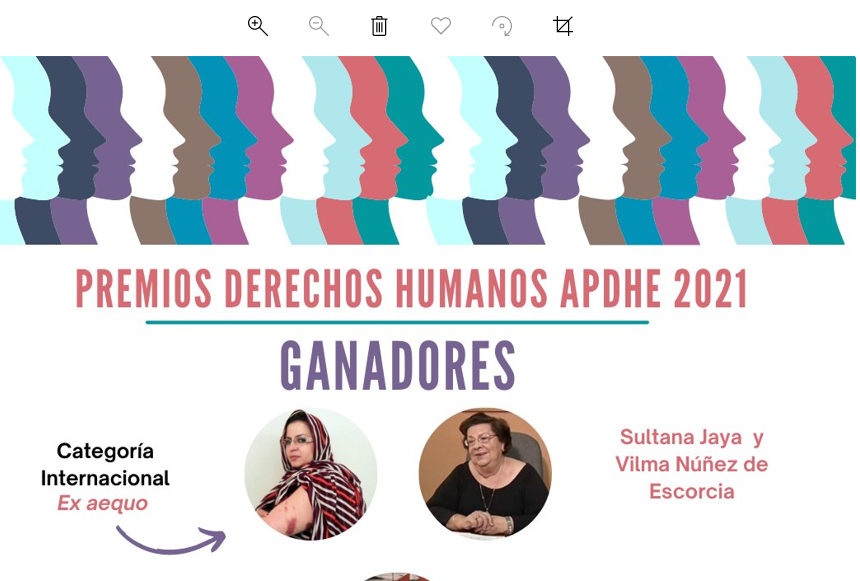 Sultana Jaya ganadora ex aequo de los Premios Derechos Humanos APDHE 2021