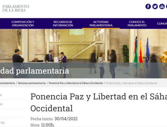 CDERFVB Prevista la celebración EN LA RIOJA esta próxima semana de la XV Conferencia de Intergrupos “Paz y Libertad para el Pueblo Saharaui”