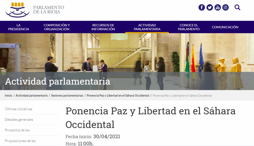 Prevista la celebración EN LA RIOJA esta próxima semana de la XV Conferencia de Intergrupos “Paz y Libertad para el Pueblo Saharaui”